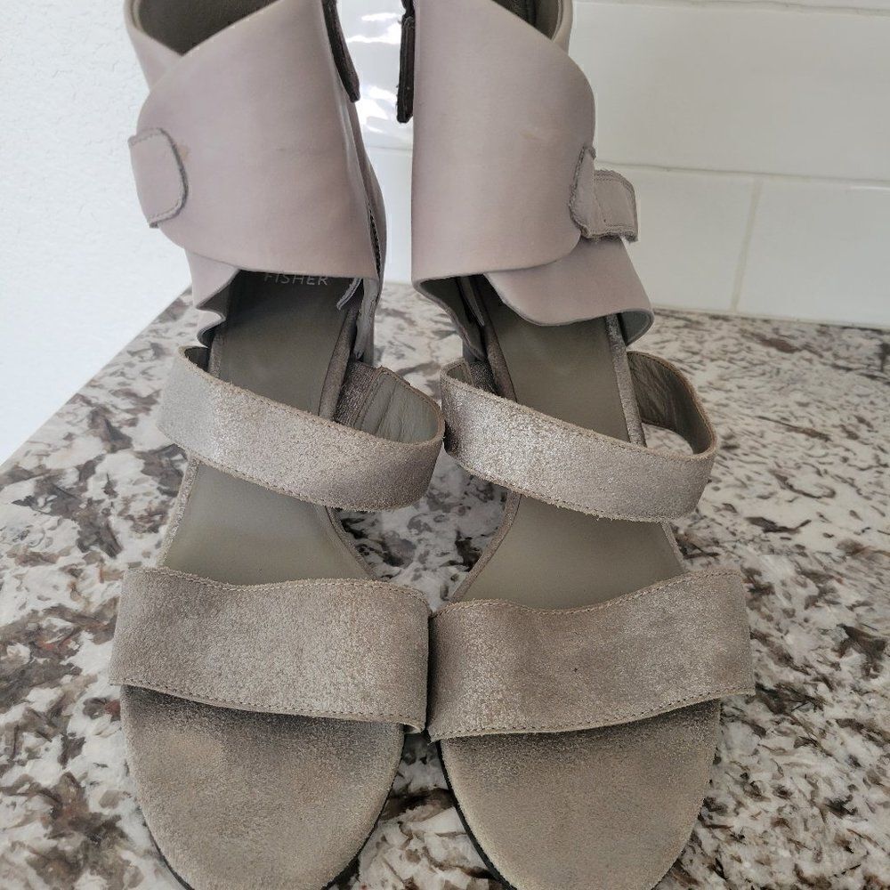 Eileen Fisher‎ Leather Shoes sandals Heel 3 inch  size 9